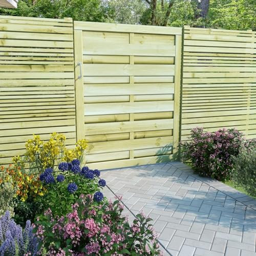 ZEYUAN Gartentor, Gartentür, Gartentüren, Gartenzaun Tür, Zauntür, Zauntor, Flügeltore, Garten Türe, Imprägniertes Kiefernholz 100 x 125 cm Grün