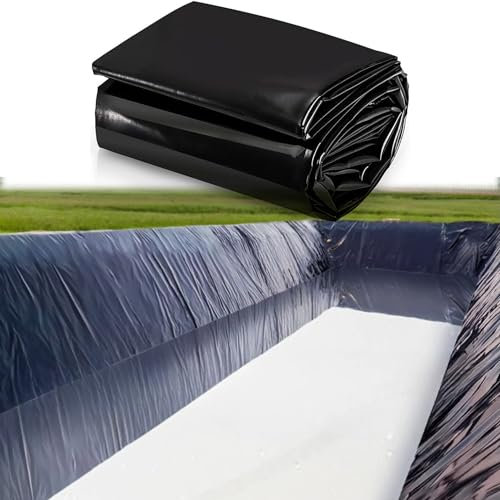Yidelchon Teichfolie Aus HDPE Gummi, 0.2mm Stärke Schwarz Teichfolien Für Kleine Teiche, Fischteiche, Gartenbrunnen, 1x1m 2x3m 5x6m 8x10m 12x12m Teichfolie(Size:6x8m)
