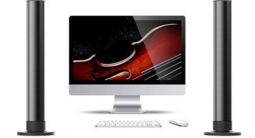 Lazmin112 Barres de Son Séparables 2 en 1, Système de Son Surround Bluetooth 5.3 avec Caisson de Basses 40W, Haut-Parleur de Cinéma Maison Stéréo 3D avec Disque U/Optique/AUX, Ordinateur TV