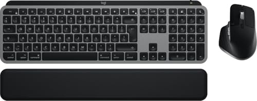 Logitech MX Keys S Combo for Mac, kabellose Tastatur/Maus mit Handballenauflage, beleuchtete Tastatur, schnellscrollende Maus, Bluetooth USB C für MacBook Pro/MacBook Air/iMac/iPad - QWERTY