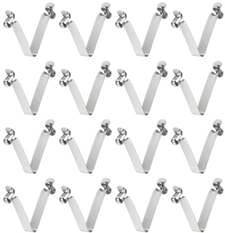 QUARKZMAN 16 Stück Doppelknopf Kajak Paddel Federclip 6x8x41mm 65Mn Federstahl V-förmige Hohle Lift Teleskopische Verriegelung Rohr Clips für Zelte Kajak Paddel Zeltstange