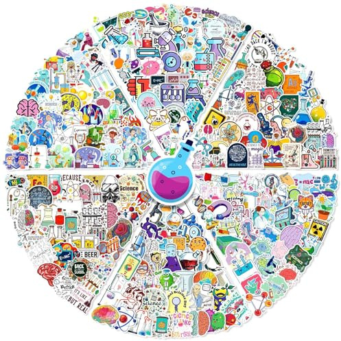 Science Laboratory Stickers for Laptop (200 PCS),Gift for Children Teens Adults Girl Boys,Waterproof Stickers for Water Bottle,Lab Vinyl Stickers for Scrapbook,Skateboard,Bike,Phone,Dairy