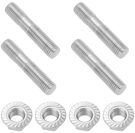 SG Store 4 Sets M10x1.5 Double Exhaust Manifold Flange Studs 304 Stainless Steel Compatible with Toyota Compatible with Nissan