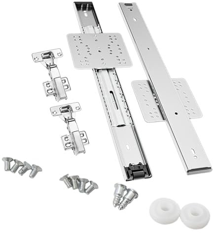 Rails coulissants de porte d'armoires rabattables cachés, glissières, matériel avec charnières, kit de quincaillerie de porte pour armoire d'angle de, 600mm