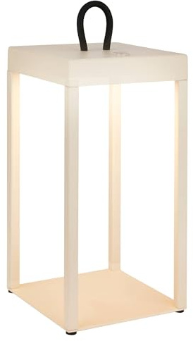 BRILONER - Lampada da tavolo LED senza fili con touch, dimmerabile a passi, batteria ricaricabile e sorgente luminosa intercambiabile, IP44 13x13x31,5 cm, beige