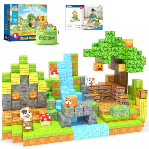 Magnetische Bausteine Kinderspielzeug, Simulation Einer Mine Magworld-Bauhandwerk Magnet-Konstruktionsspielzeug Magnetisches Spielzeug-Nachfüllset, Spielgeschenk für Jungen und Mädchen ab 3 Jahren