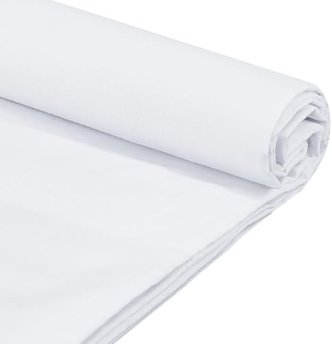 PH PandaHall 2.7m Weißer Baumwollstoff 1.1m breit 100% Baumwollstoff als Meterware Stickerei Quilting Musselin Stoff Leinenstoff für Nähen Material Kleidung Stoff Handwerk