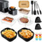 Silicone Moule Air Fryer pour Ninja, Accessoires Air Fryer pour Ninja Double Stack XL 9.5L SL400EU, Dual Zone AF400EU AF451 AF500EU, Accessoires- Moule Silicone, Grille Racks etc