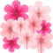 9 Pcs Paper Decorations Paper Flowers Fans Decorations Hanging Flowers Backdrop Pink Party Decor Hanging for Birthdays Weddings Baby Shower Spring Tea Party Table Decoration