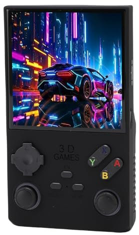 Plyisty V40 MAX Retro-Handheld-Spielekonsole mit 4-Zoll-Vollbildbildschirm, Stereolautsprechern, 3,5-mm-Kopfhörerbuchse, 45 Emulatoren, 256-GB-Speicherkarte, 4000-mAh (Black)