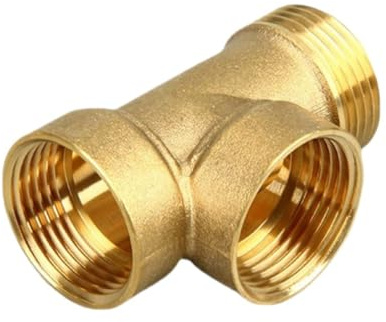 Distributore in ottone a 3 vie, 1 x AG DN25 1, 2 x IG DN25 1, connettore a T, per pompa, impianto idraulico domestico, caldaia a membrana e acqua potabile