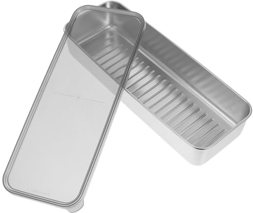 BESPORTBLE Contenedor de Acero Inoxidable para Tocino Tapa Transparente, Capacidad 1000ml, Conservador de Alimentos Fresco para Refrigerador