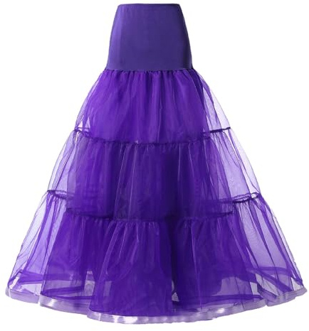 Generisch Petticoat Unterrock,Tüllrock Lila Damen,Langhellviolett Puffy Tutu,Rock,53Er Tul Mehrlagig Mesh Tüll,Reifrock,Underskirt,Ballettkleidung,Faschingskostüme,Cosplay Karneval