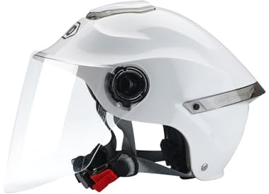 BOSERMEM Klassischer Offener Helm, Halbhelm Mit Visier, Verstellbarer Kopfumfang, 709abs-Schale Kombiniert Mit EPS-Dämpfung
