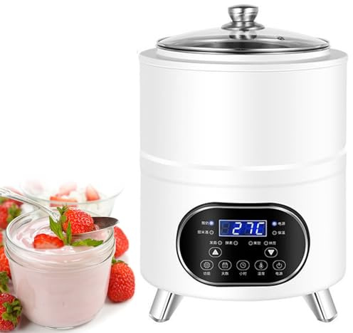 QUSYZD Yogurtera Comercial con Control de Tiempo y Temperatura - Fermentación Constante a 360° para Yogur casero, natto y arroz Vida Sana y para Hacer,White-8L