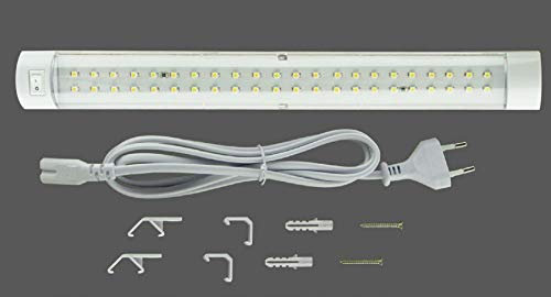 Trango 2460 LED Unterbaulampe *Moon* Lichtleiste, Küchen Unterbauleuchte 330mm lang 3,6 Watt 230V inkl. ON/Off Schalter 4500K Neutralweiß Led Leiste, Aufbauleuchte, Schrankbeleuchtung, Unterbauleiste