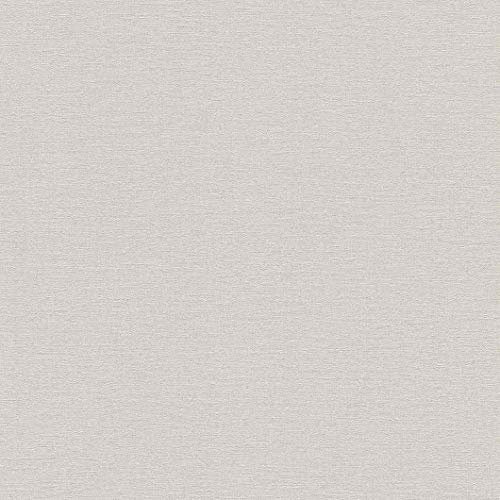 rasch Tapete 448610 aus der Kollektion Florentine II – Einfarbige Vliestapete in zartem Grau – 10,05m x 53cm (L x B)