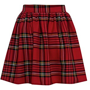Miss Skinny New Womens RED Black Ladies Tartan Skater Mini Skirt Elasticated Waist Size 8-20 (20, Red)