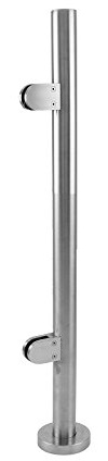 Palo Final de Balaustrada en Acero Inoxidable Metal Balustrade Outdoor Poste Balaustre Columna Barandilla Metálica Pasamanos Exterior Balcón Terraza Jardín Proyecto Bricolaje Aire Libre 90x10,5x9,8cm