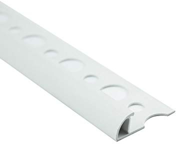 10x PVC Viertelkreis Fliesenschiene Abschlussprofil Weiß 8 mm 2,5 m | für dekorative Abschlüsse an Fliesenkanten mit runder Sichtkante, PVC, für 8 mm Fliesenhöhe, 2,5 m, Weiß, 10 Stück