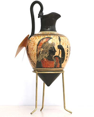 Griechische antike Keramik RHYTON Vase Keramik Malerei Göttin Athena handgefertigt