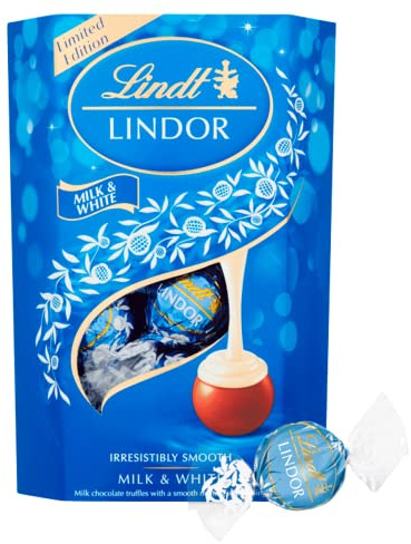 Lindt Lindor Tartufi Di Cioccolato Bianco Al Latte 200G Irresistibilmente Morbido Si scioglie