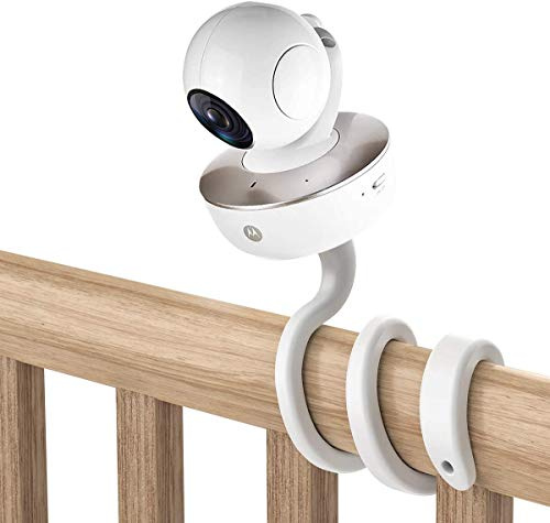 HOLACA Universal Halterung Kompatibel mit Arlo/GHB/HelloBaby/ieGeek/Momcozy/Motorola & mehr Babyphone (1/4-Gewinde). Montage werkzeugfrei & rückstandsfrei, Weiß Flexible Halterung