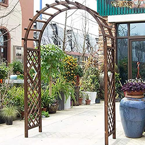 SHENGSHIYU Wooden Garden Gazebo, Arches for Wedding Ceremonies, Wooden Garden Trellis for Plant Climbing, Garden Backyard Pergola, Lawn, Birthday and Backyard Decor,withoutflowerscrate-120x50x210cm
