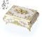 SUMNACON Metal Music Box Musical Jewelry Box Keepsake Box Case, Vintage Music Box Organizer Rose Embossed Musical Box for Christmas, Birthday, Valentines Day (Beige Gold)