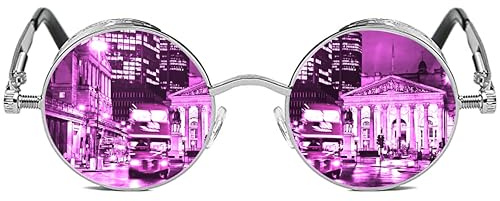 ROCKNIGHT lunettes de soleil rondes polarisées pour hommes protection UV lunettes de soleil steampunk gothiques avec monture en métal