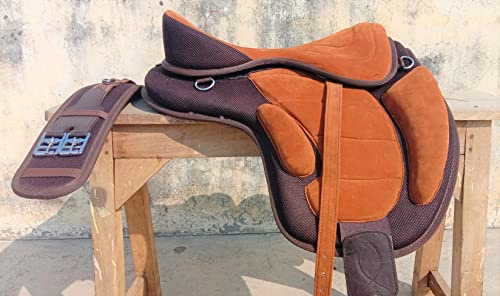 WILD RACE Baumloser synthetischer Freemax Allzweck-Pferdesattel/Treeless Synthetic Freemax Saddle (16, Golden Brown)