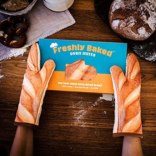 Firebox Freshly Baked Bread Oven Mitts - Funny Oven Gloves