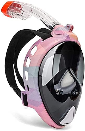 Schnorchel-Tauchmaske, Tauchmaske, Unterwasser-Antibeschlag, Vollgesichts-Schnorchelmaske, professionelle Schnorchelausrüstung für Damen, Herren, Kinder, Schwimmen, Schnorchel-Tauchausrüstung (Rosa