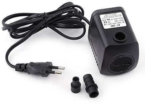 KOSDFOGE Pompa Sommersa per Acqua, Mini Micro Pompa per Acquario, 1Pc Plastica 220V 15W 800L/H Fontana Aria Serbatoio per Pesci Acquario Pompa Sommersa per Acqua Nero