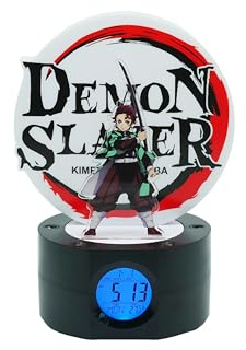 Teknofun – – Offizielle Demon Slayer-Lizenz – TANJIRO Leuchtwecker 20 cm – 2 Beleuchtungsmodi – Funktioniert mit 3 x AAA/USB-Kabel (im Lieferumfang enthalten) – Für Kinder ab 6 Jahren – 811755