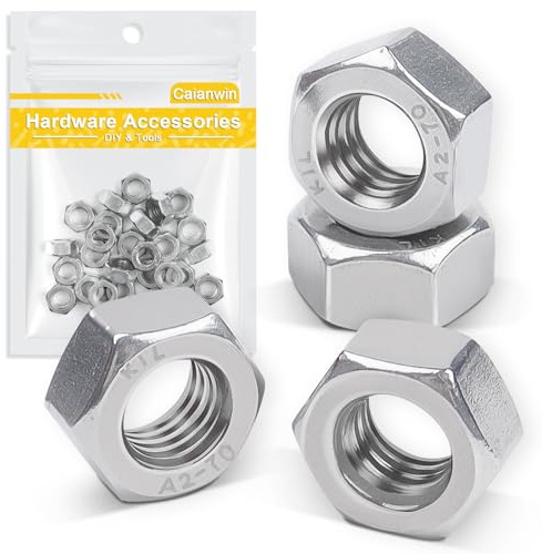 Caianwin 50Pcs M6 Dadi Esagonali Inox DIN934 304 Dadi in Acciaio Inox Per Lndustrial Costruzione Elementi Di Fissaggio