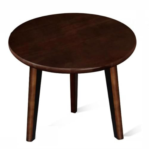 JHAISMAO Runder Couchtisch Aus Massivem Buchenholz, 100% Handgefertigt, Moderner Sofa-beistelltisch, Teetisch, Für Wohnzimmer, Schlafzimmer Und Balkon(Size:50x45cm,Color:Walnuss)
