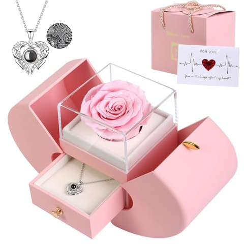 Firestyle Valentines Day Roses Gifts for Womens,Preserved Rose Gifts for Girlfriend Women with I Love You100 Languages, The for Mom Wife Girlfriend Her on Mothers Day Christmas Anniversary Birthday