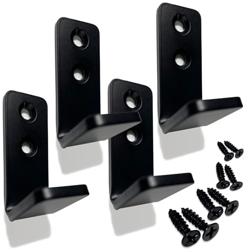 FLEXISTYLE Metallhaken 4 Stück, zusammen mit schwarzen Schrauben, ideal für Lamellenhaken, haken