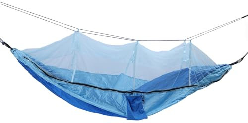 Camping-Hängematte mit Moskitonetz, Tragbare Reise-Hängematte, Outdoor-Hängematten, Baumgurte, Schaukel-Hängemattenbett, für Camping, Wandern, Rucksackreisen (Königsblau mit