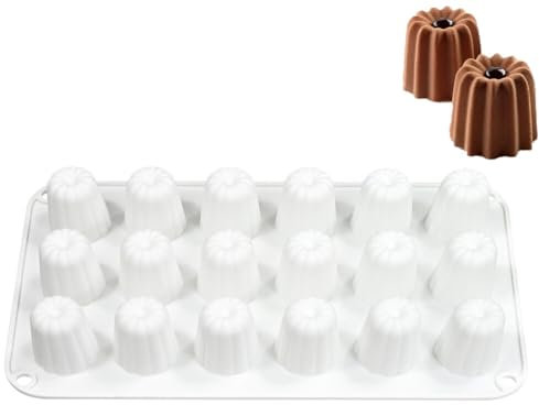 Surakey 18-cup Bakeware Madeleine Pan Baking Cake Mold Pan French Dessert Mould Silicone Madeleine Pan Baking Mold Non-Stick Cake Tray for Chocolate Cookie Dessert Candy Soap Ice Cube (White)