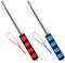 YANGWEN 1.2M Mât de Drapeau Télescopique, Portable Mât Drapeau Télescopique, Porte Drapeau Bâtons Inoxydable Pointeur Extensible, Baguette Télescopique, avec Sponge Grip(Bleu et Rouge)