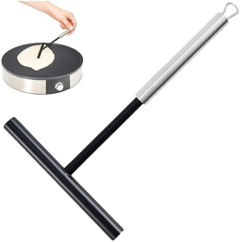 Glixoft Spalmatore per crêpe in Acciaio Inossidabile Distributore per crêpe a Forma di T Spandipasta Antiaderente per crêpe per Pancake per Cottura in Cucina Domestica