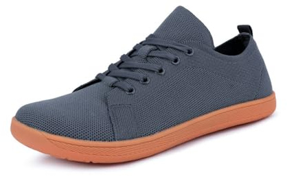 Treer Chaussures Pieds Nus Homme Été Chaussures Pieds Larges Légères Barefoot Confort Chaussures Minimalistes avec Semelle à Chute Zéro Barefoot Shoes Running Sneakers, Couleur Unie
