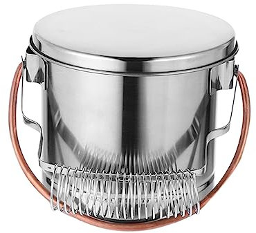 DIYEAH Stainless Steel Brush Cleaner and Wash Tank for Artists Portable Painting Brush Washer Handle Bucket for Studio Use