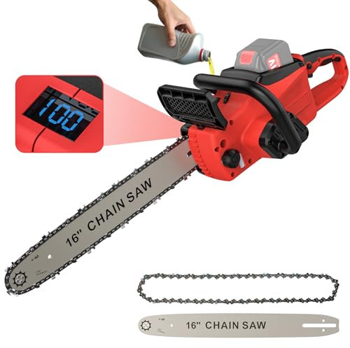 Bürstenlose Akku Kettensäge für Makita 18V Batterie, 16 zoll Kettensäge Batteriebetrieben, Elektro-Kettensäge mit Automatische Kettenspannung & Kettenschmierung, Kettensäge 2000 W (ohne Batterie)
