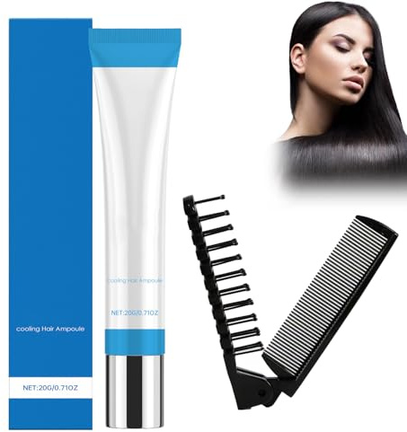 Rostblant Sieri per il cuoio capelluto, con pettine pieghevole, siero per la crescita dei capelli, fiala per la crescita dei capelli con effetto rinfrescante, essenze per capelli in formato roller