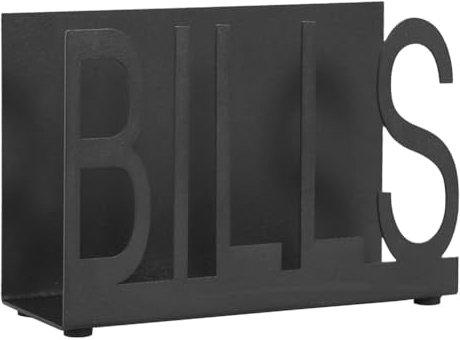 LICHENGTAI Dokumentenhalter, Metall Briefständer Schwarz 15 cm x 5,5 cm x 9,5 cm, Aktenablage Stehend Briefhalter Schreibtisch Schreibtisch-Organizer Schwarz für Arbeitzimmer Büro