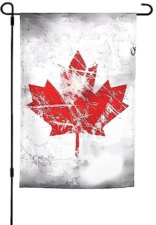 Bandiera del Canada retrò da giardino, 30,5 x 45,7 cm. Decorazione per esterni luminosa su entrambi i lati porta un po' di divertimento al tuo giardino.