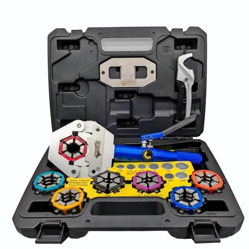 GD-2501H THANKHAO AC Hose Crimper Kit, WORK IT RIGHT! with Hand-held Hydraulic Pump, Correctly Repair AC Hoses ON or OFF the Vehicle, Innovation and Designed by an Expert AC Technician.